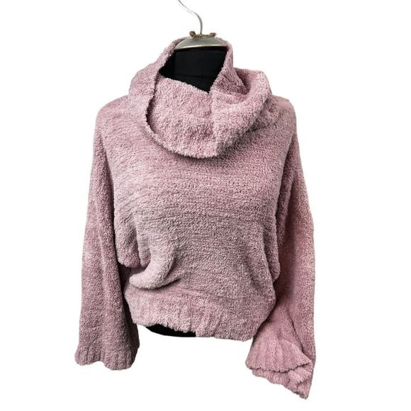 Express fuzzy rose pink sweater - loose cowl turtleneck size medium- super soft! - Picture 4 of 9